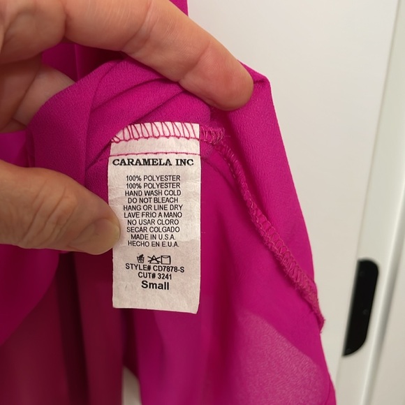 Pink mini dress with cross cross detail. Slip on - Picture 3 of 3